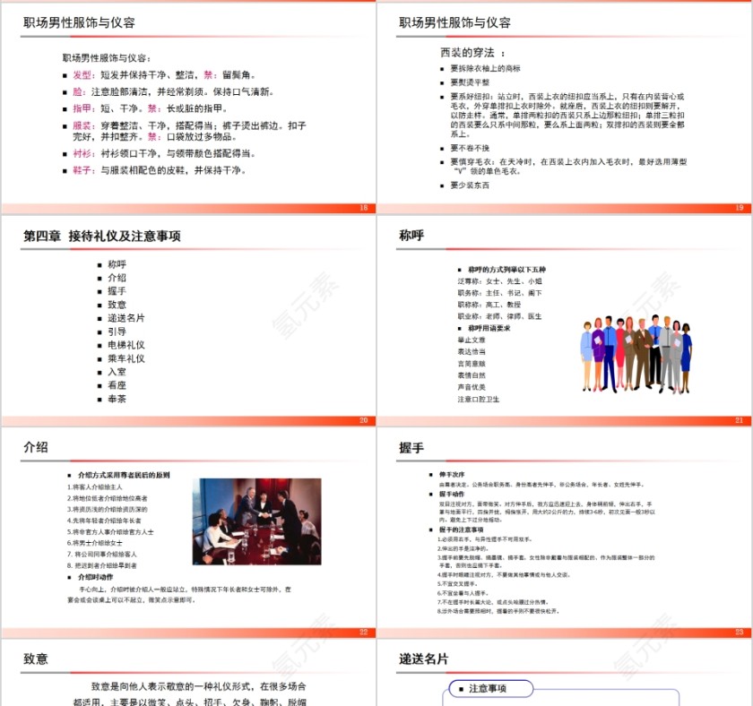 简约商务公务接待礼仪培训PPT第4张
