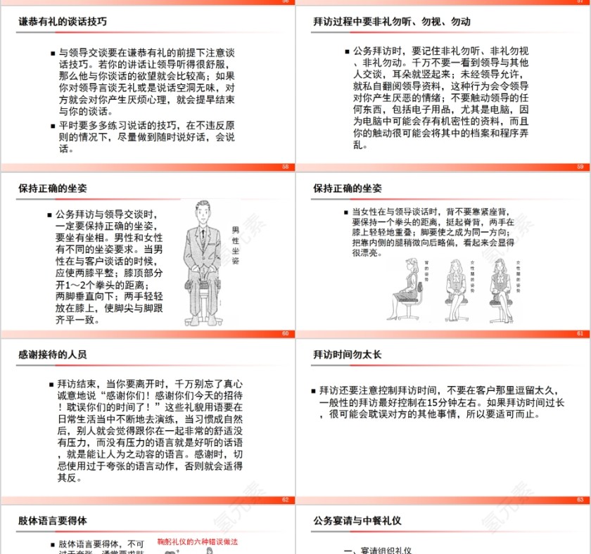 简约商务公务接待礼仪培训PPT第10张