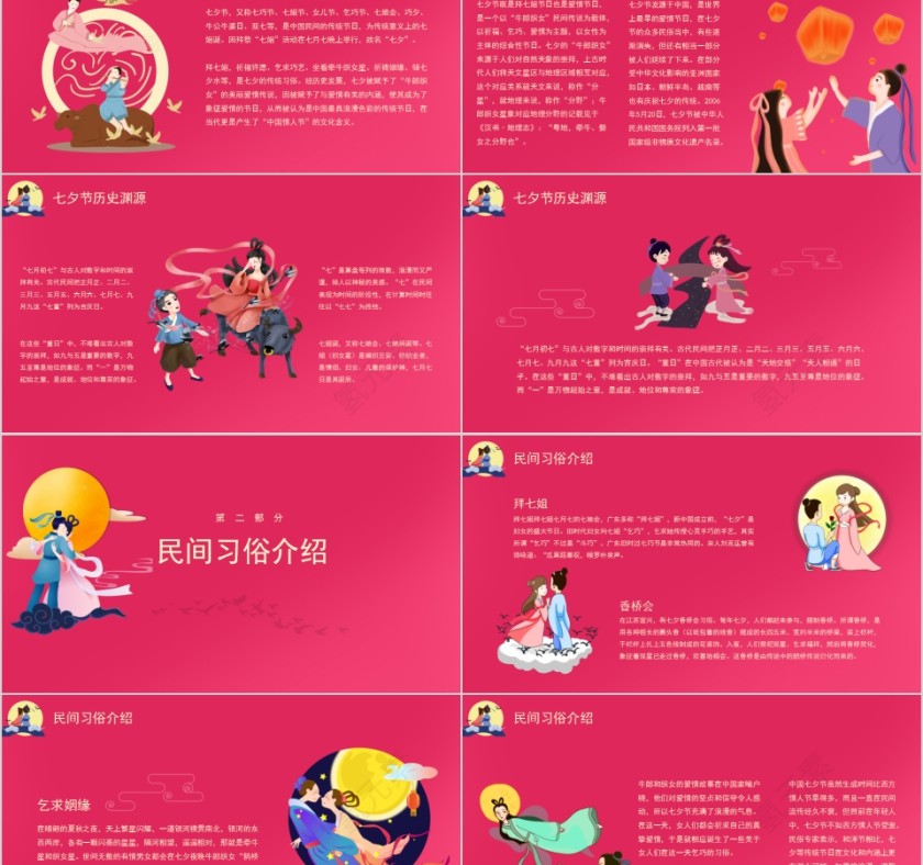 遇见爱情中国传统七夕节介绍PPT模板第2张