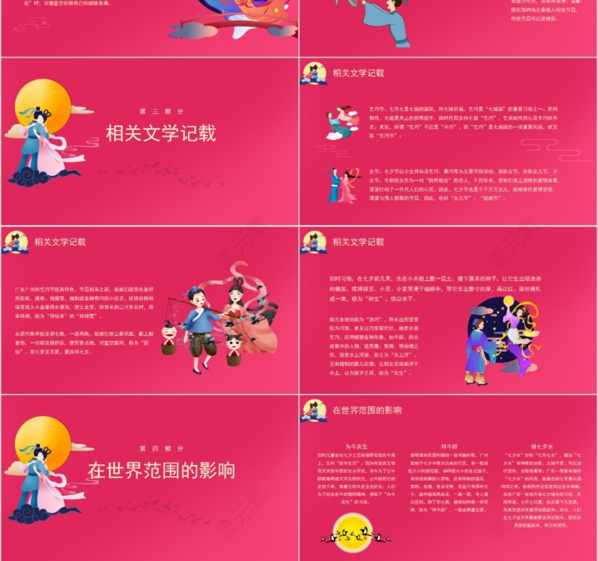 遇见爱情中国传统七夕节介绍PPT模板第3张