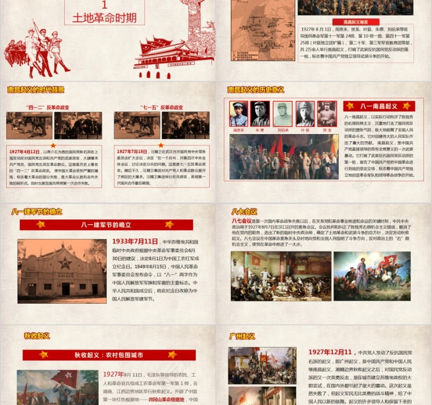 简约中国风建军节PPT模板第2张