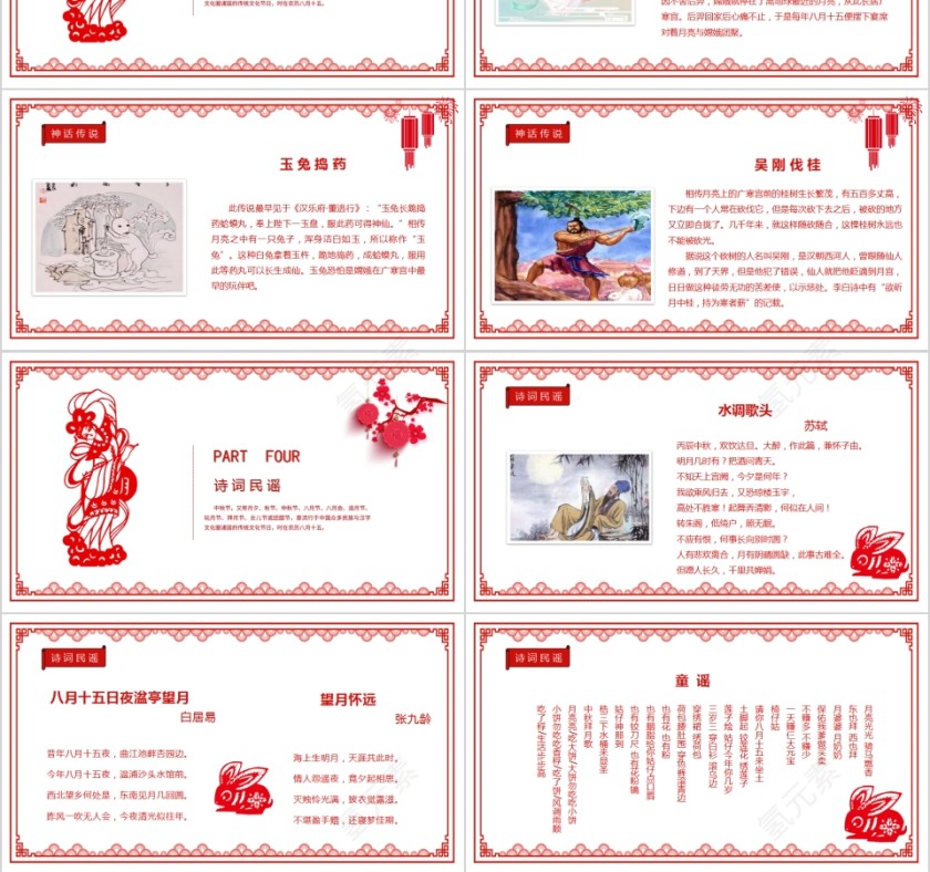 中国传统节日中秋佳节PPT模板第3张