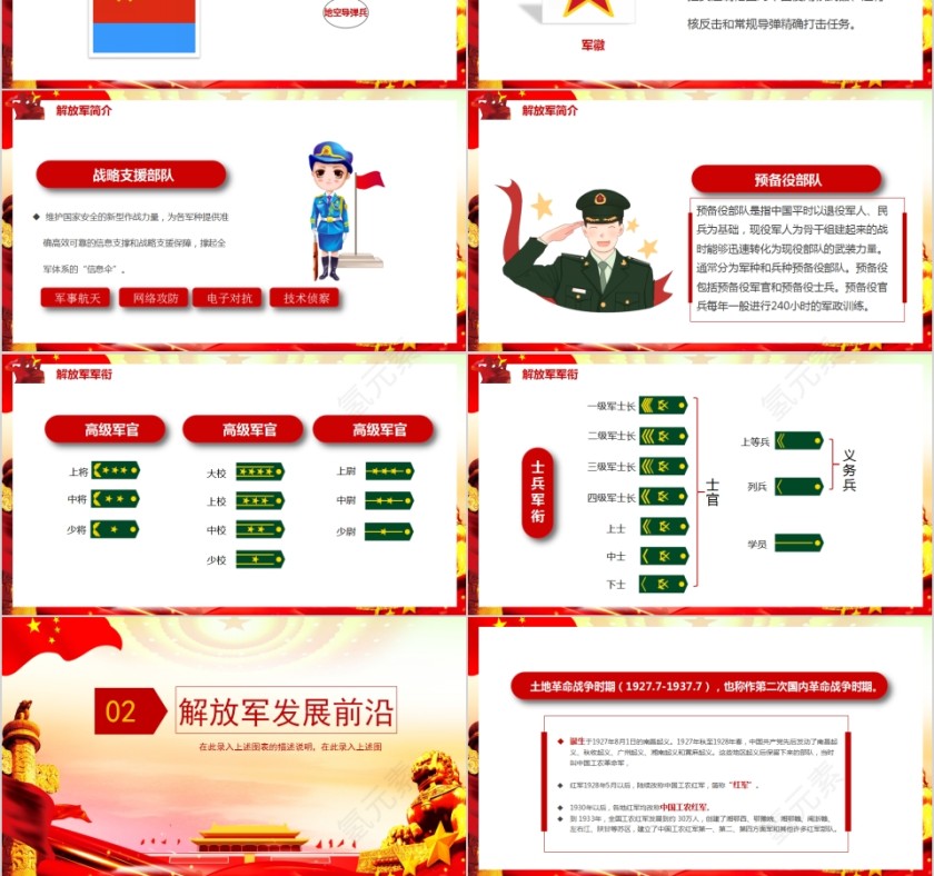 中国梦强军梦建军节主题班会PPT模板第3张
