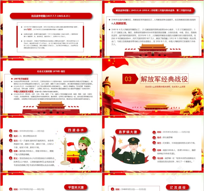 中国梦强军梦建军节主题班会PPT模板第4张