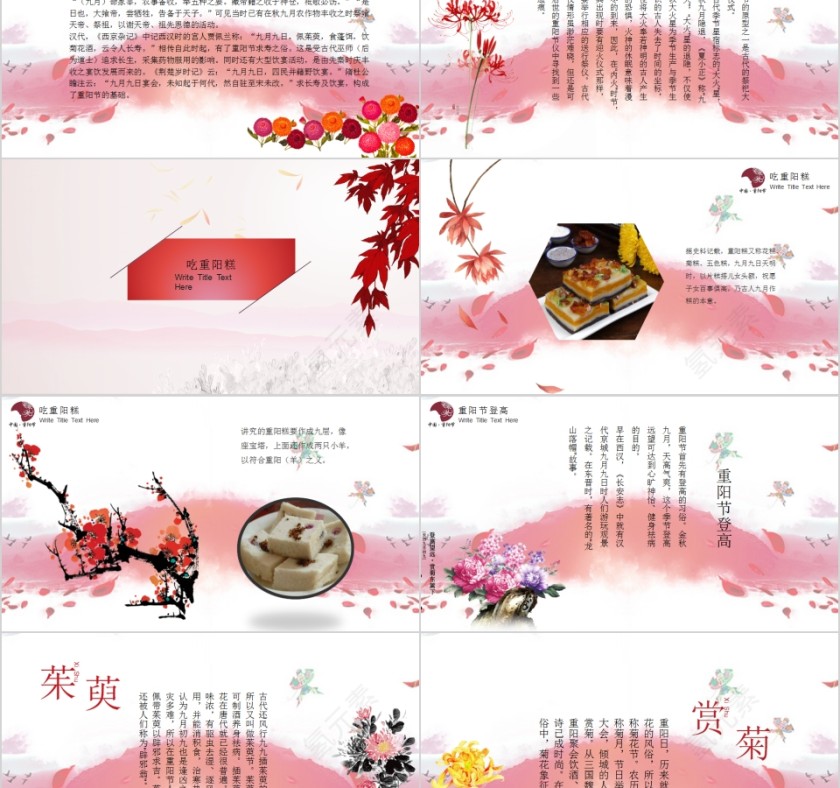 重阳敬老重阳节PPT模板第2张