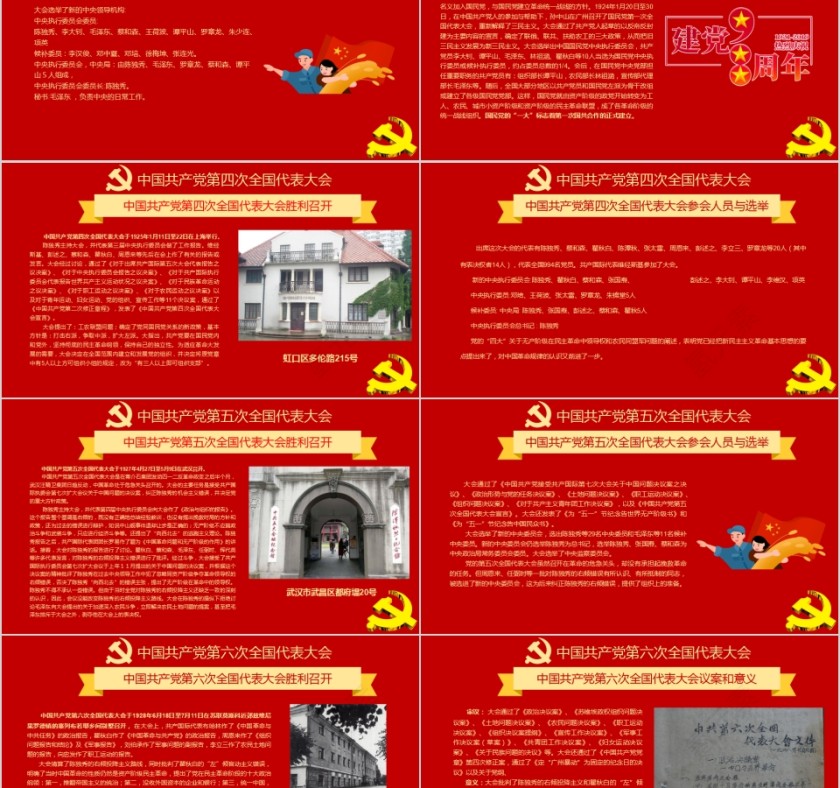 七一建党节热烈庆祝建党XX周年主题活动PPT模板第5张