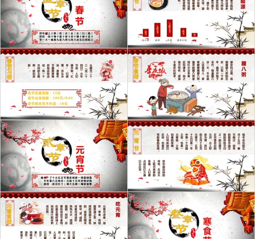 传统节日传统文化中国文化习俗PPT模板第2张
