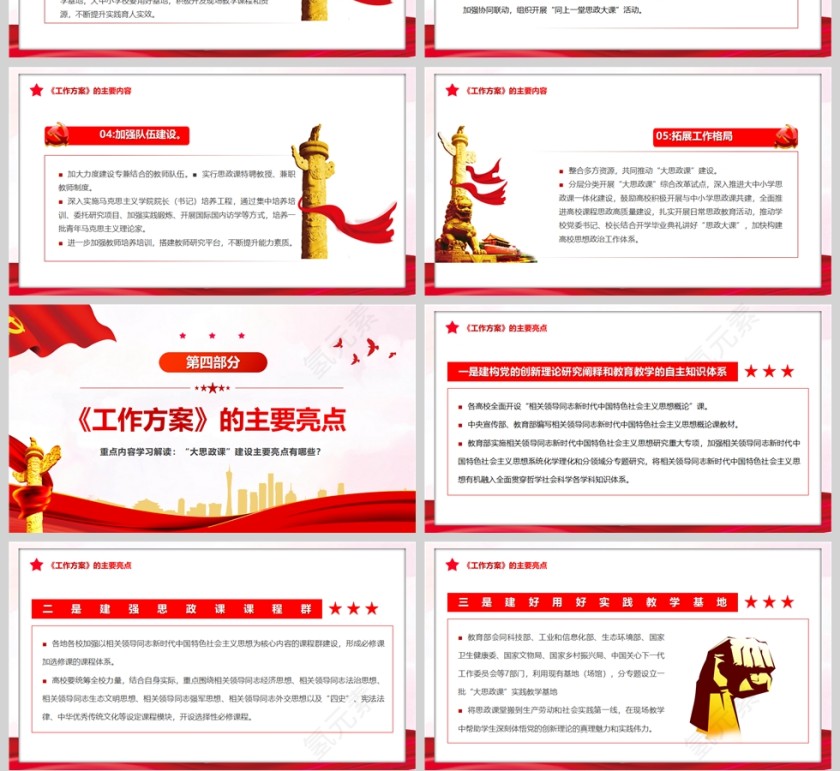 红色党建风全面推进大思政课建设的工作方案PPT模板第4张