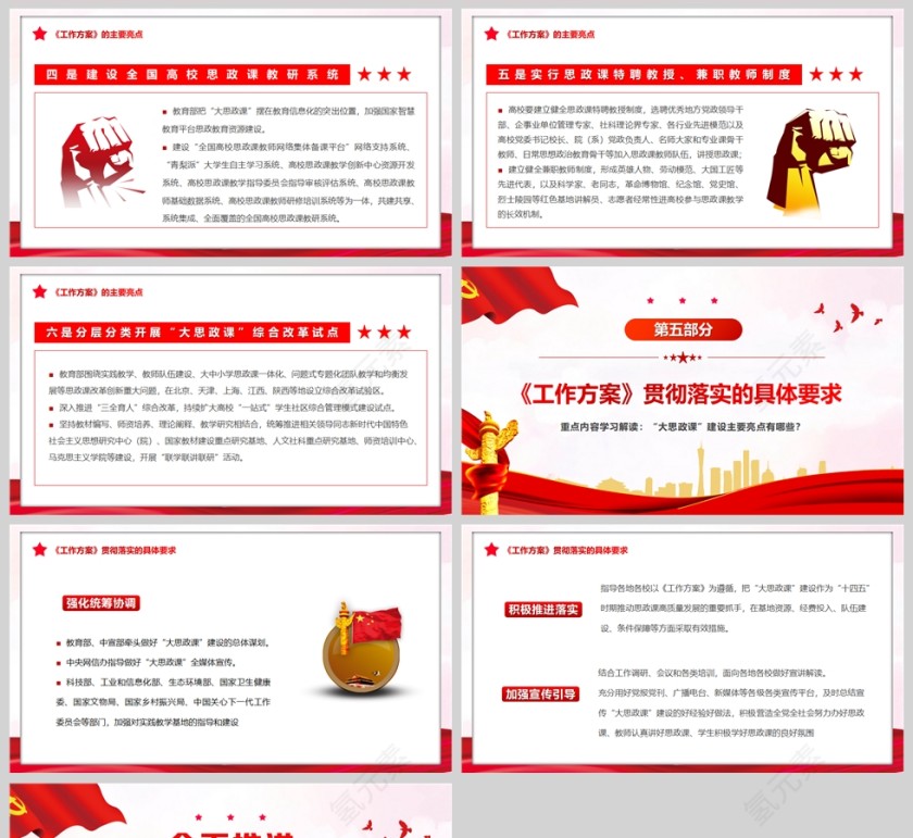 红色党建风全面推进大思政课建设的工作方案PPT模板第5张