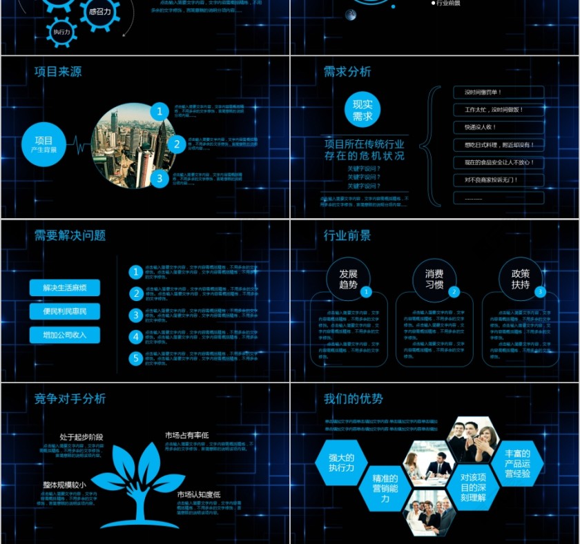 简约蓝色商务科技商业计划书PPT第3张