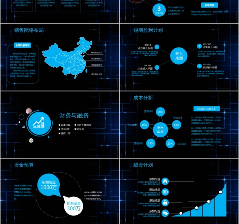 简约蓝色商务科技商业计划书PPT第6张