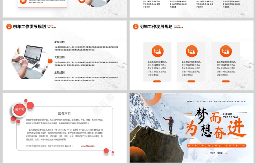 橙色简约风工作述职报告PPT模板第4张