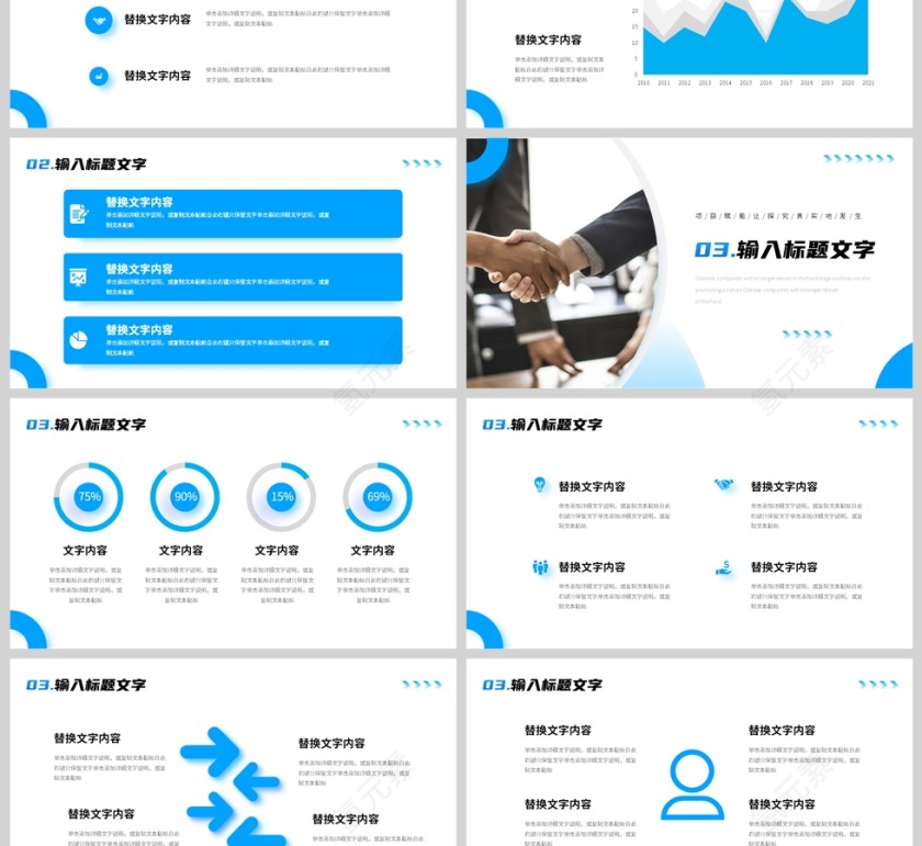 蓝色简约风项目复盘报告PPT模板第3张