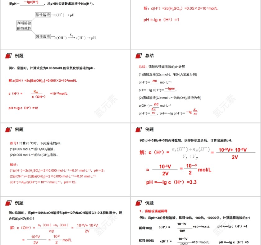 《pH的相关计算》人教版高中化学上册PPT课件第2张