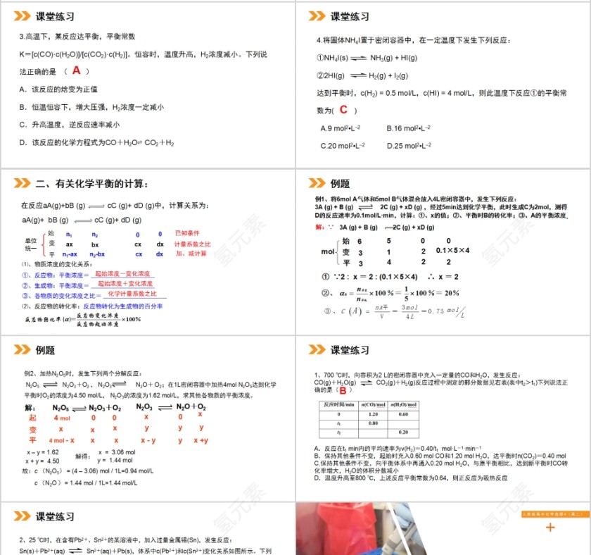 《化学平衡常数及计算》人教版高中化学上册PPT课件第4张