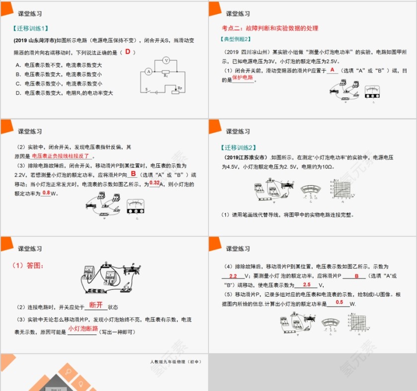 《测量小灯泡的电功率》人教版九年级物理PPT课件第4张
