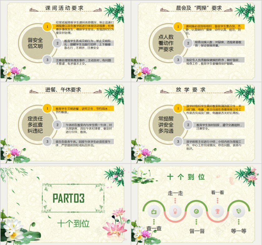 中国风浅谈班级常规管理PPT模板第3张