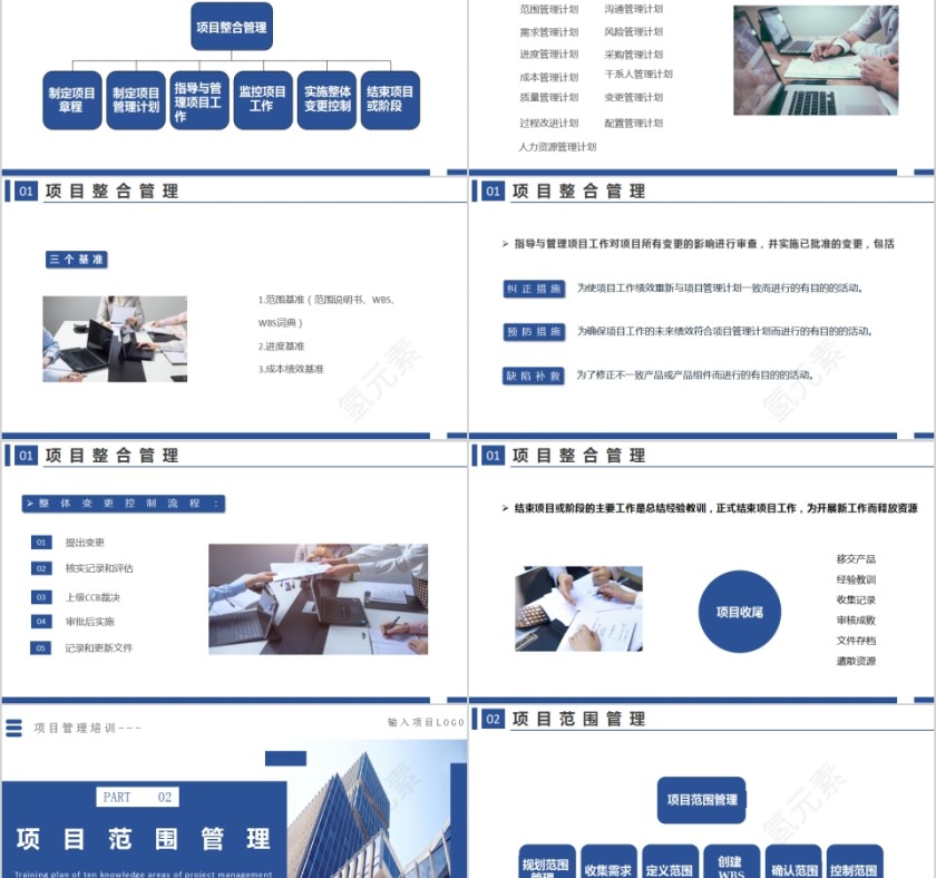 项目管理培训项目管理十大知识领域PPT模板第2张
