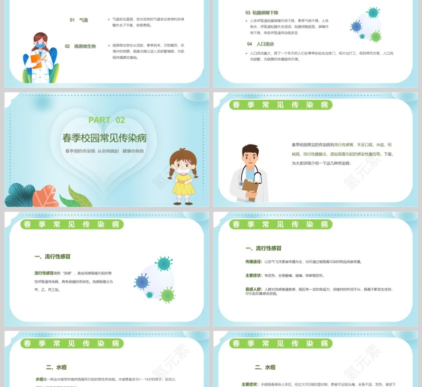 春季传染病预防主题班会课件PPT模板第2张