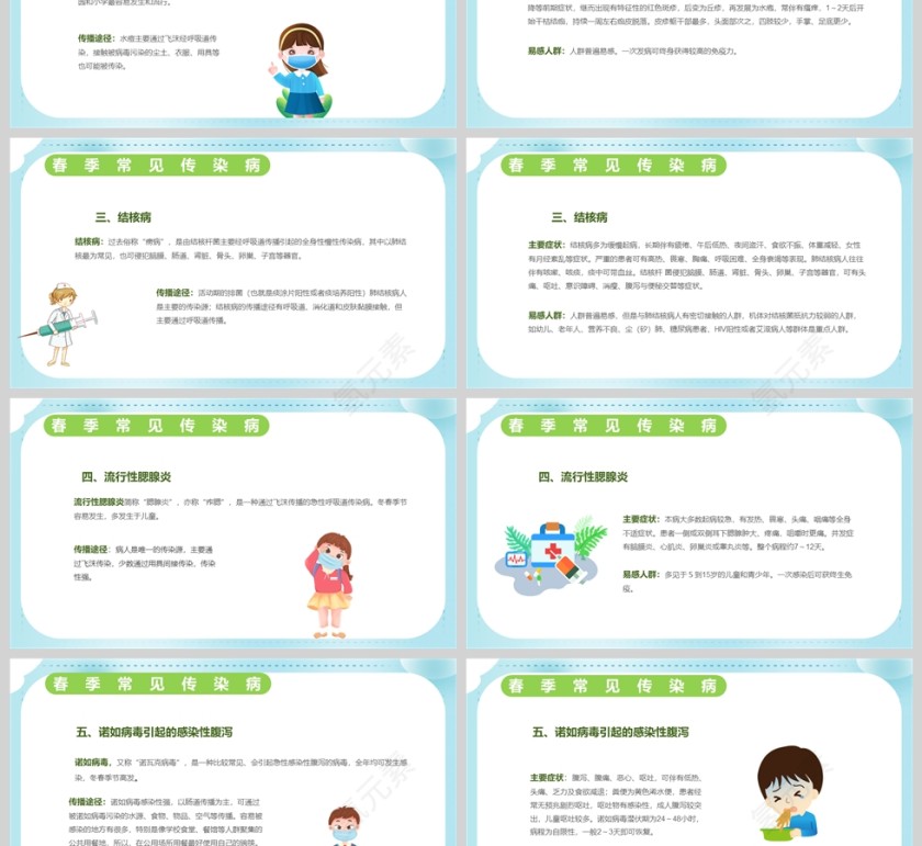 春季传染病预防主题班会课件PPT模板第3张