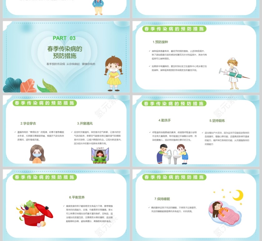 春季传染病预防主题班会课件PPT模板第4张