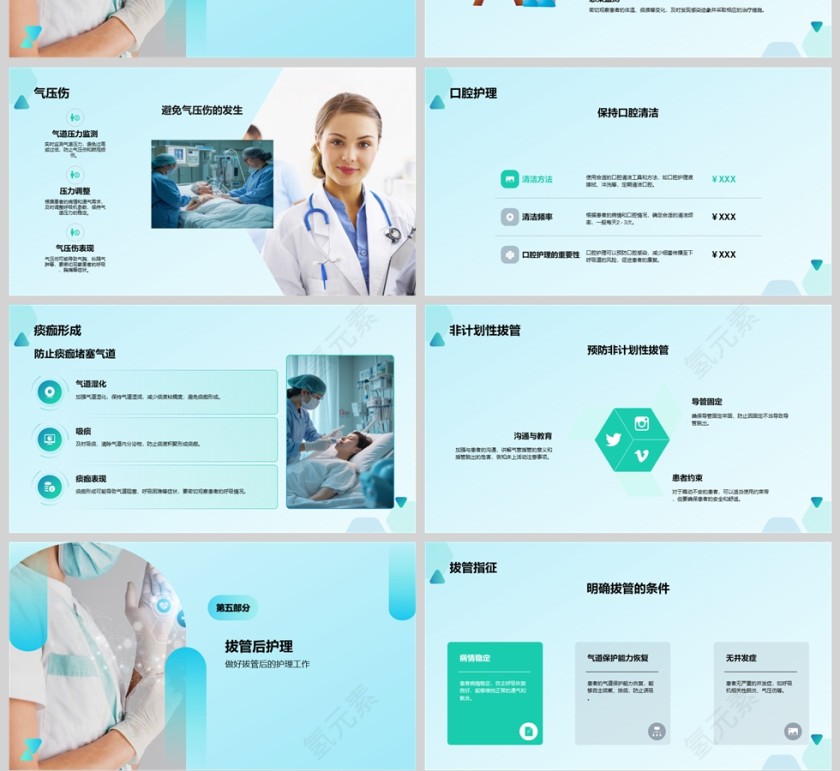 医院医疗气管插管护理ppt模板第4张