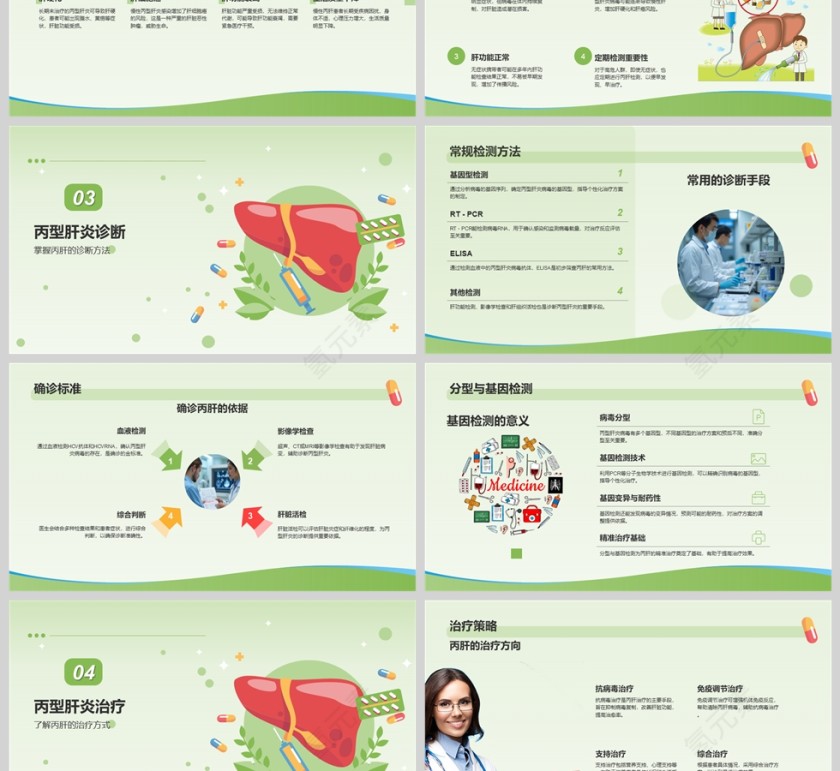 绿色清新丙型病毒性肝炎防治知识ppt第3张