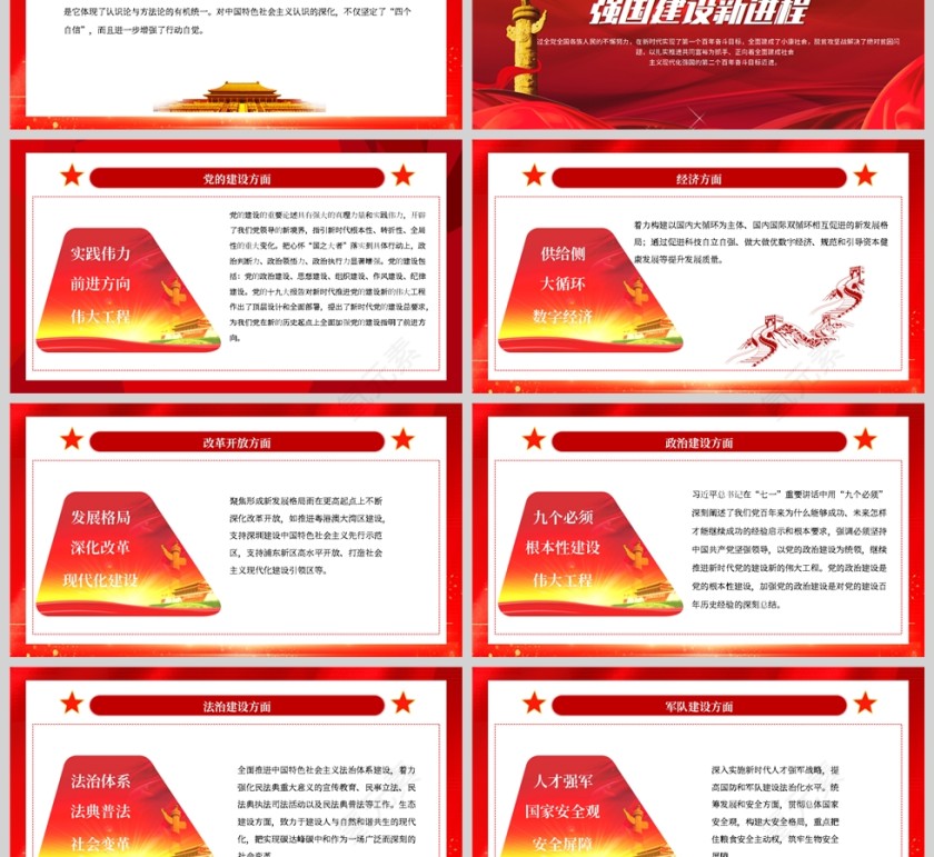红色党政风开辟新境界实现新飞跃PPT模板第3张