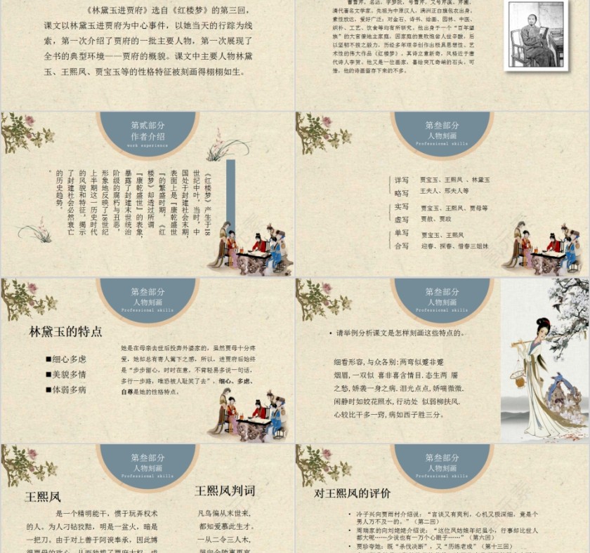 中学语文教学黛玉进贾府PPT模板第2张