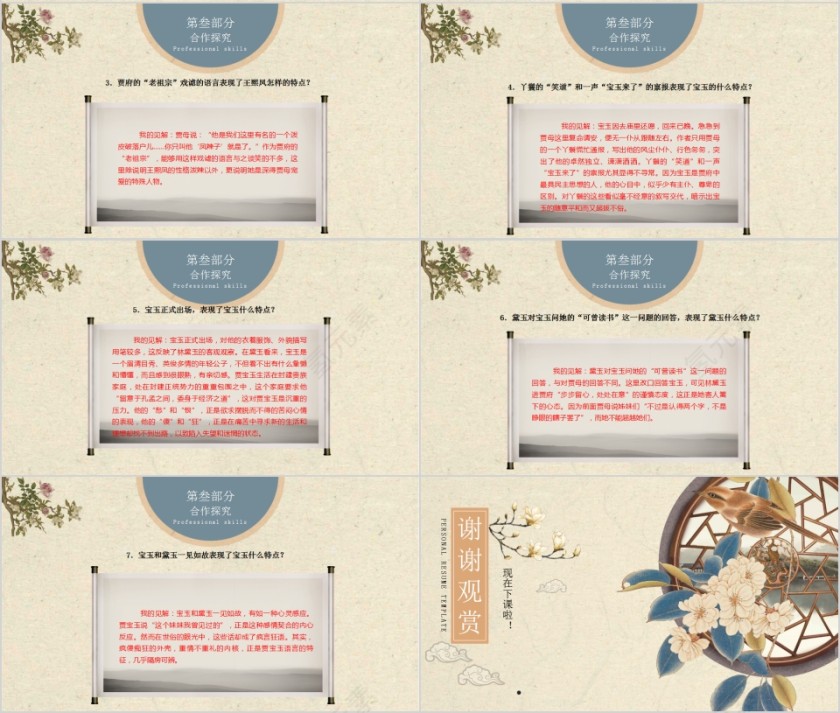 中学语文教学黛玉进贾府PPT模板第4张