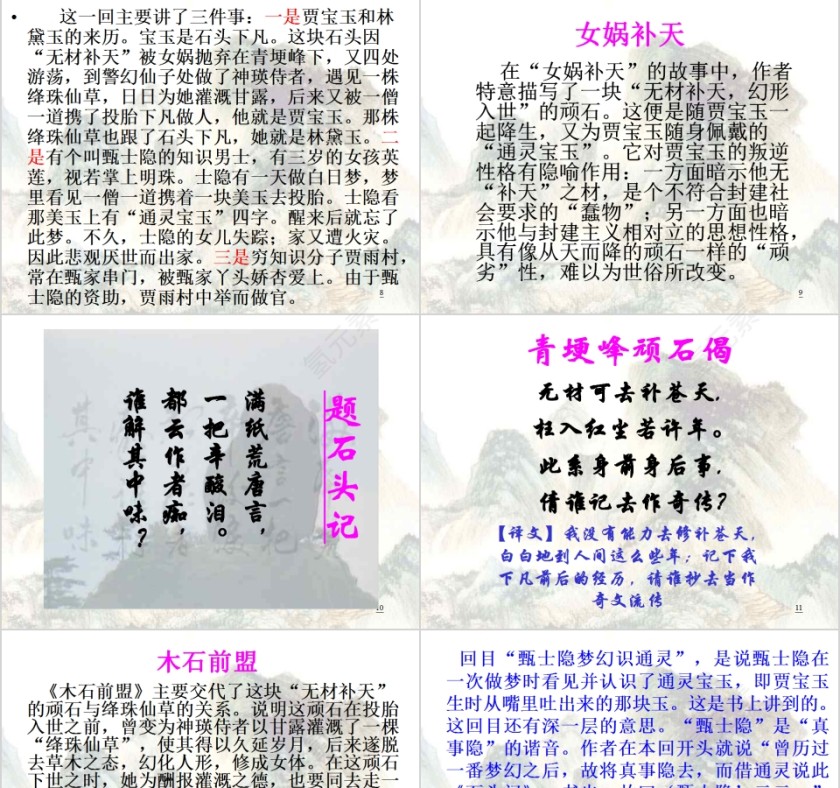 《红楼梦》古典名著红楼梦主题PPT模板第3张