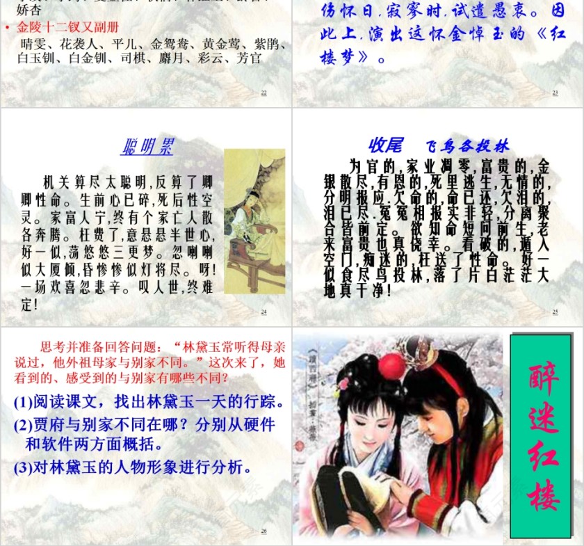 《红楼梦》古典名著红楼梦主题PPT模板第6张