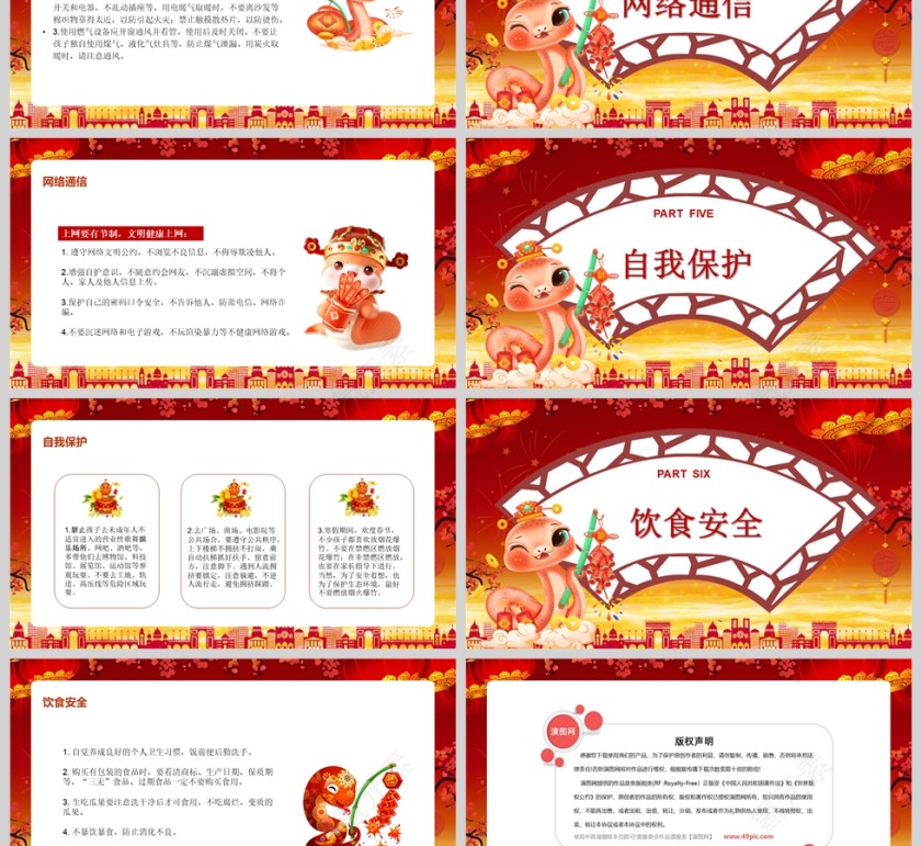 2025春节假期安全教育班会PPT课件模版第3张