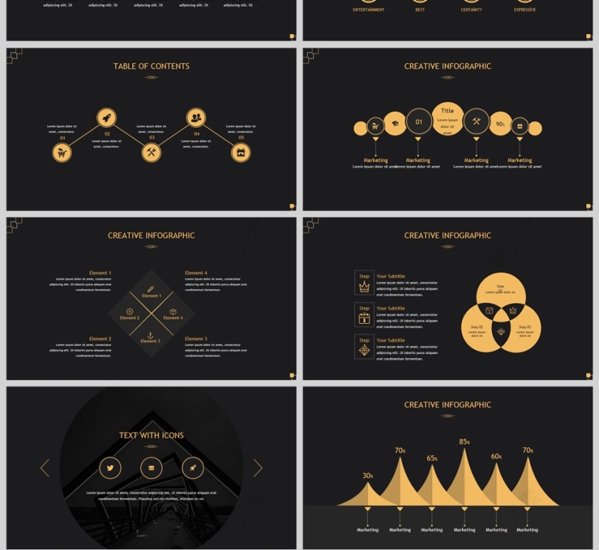 黑金大气商业汇报专用第4张