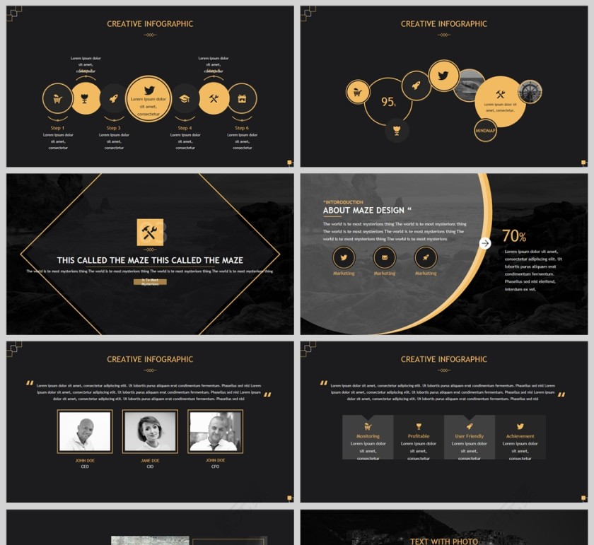 黑金大气商业汇报专用第5张