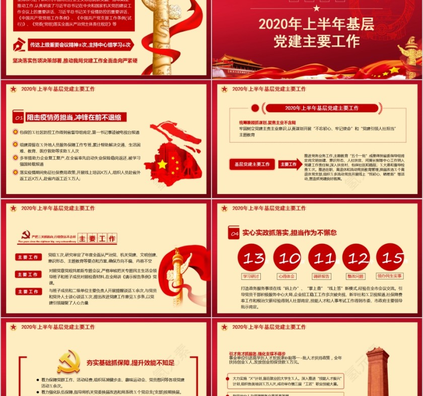 2020上半年党建工作总结模版第2张