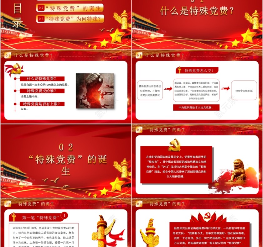 什么是特殊党费自愿捐款和特殊党费的区别PPT第2张