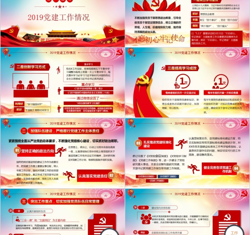 2020年党支部书记党建年终总结PPT第2张