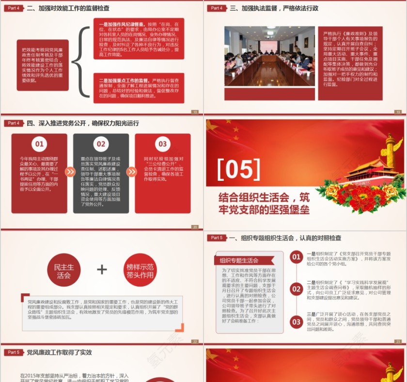 简约中国风党风廉政建设报告PPT第4张