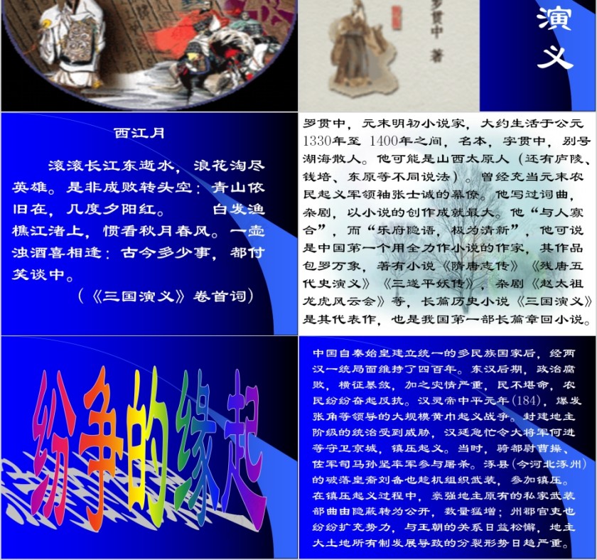 蓝色大气三国主题学习模板第2张