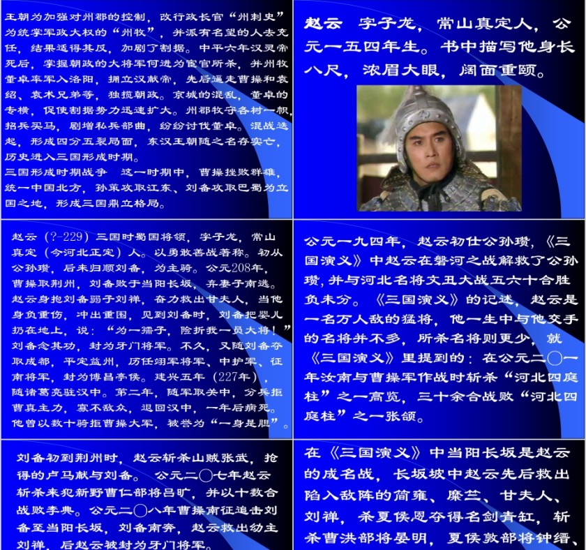 蓝色大气三国主题学习模板第3张