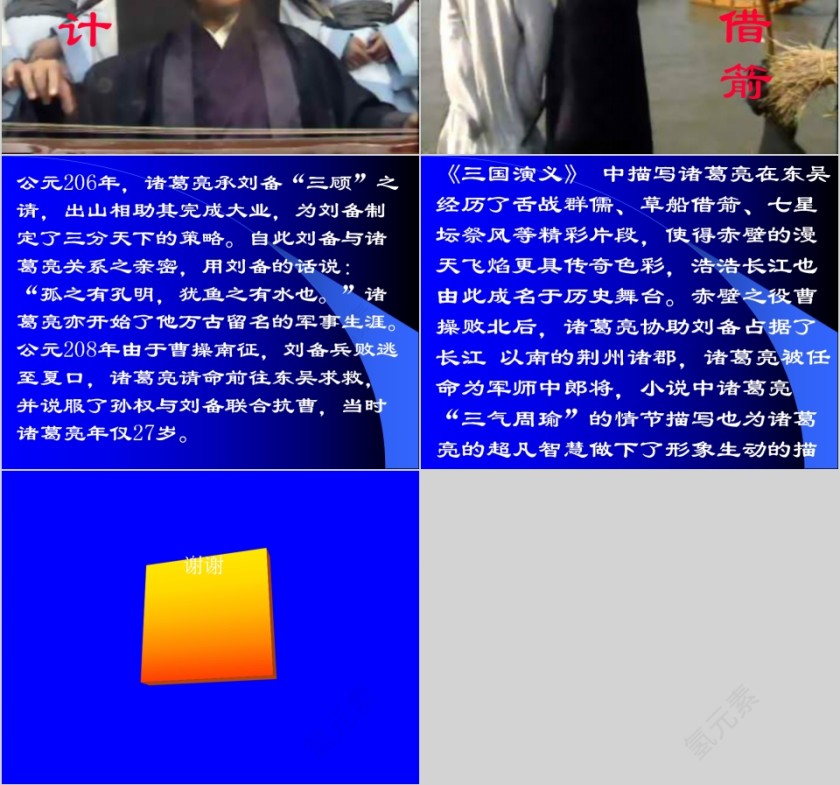 蓝色大气三国主题学习模板第6张