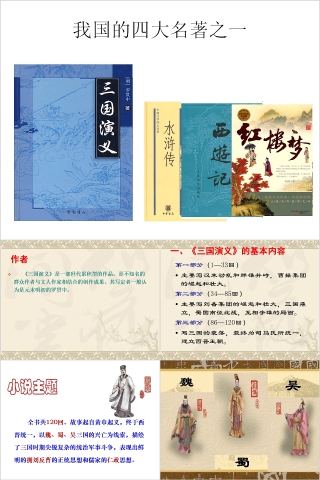 四大名著之一《三国演义》古典文学PPT