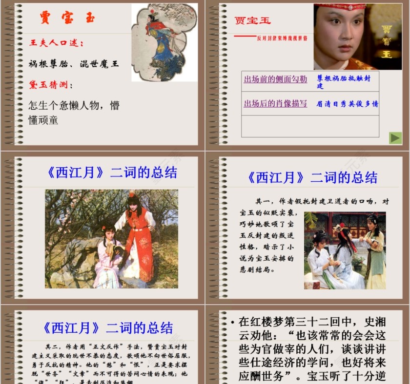 《红楼梦》古典名著红楼梦主题PPT模板第11张