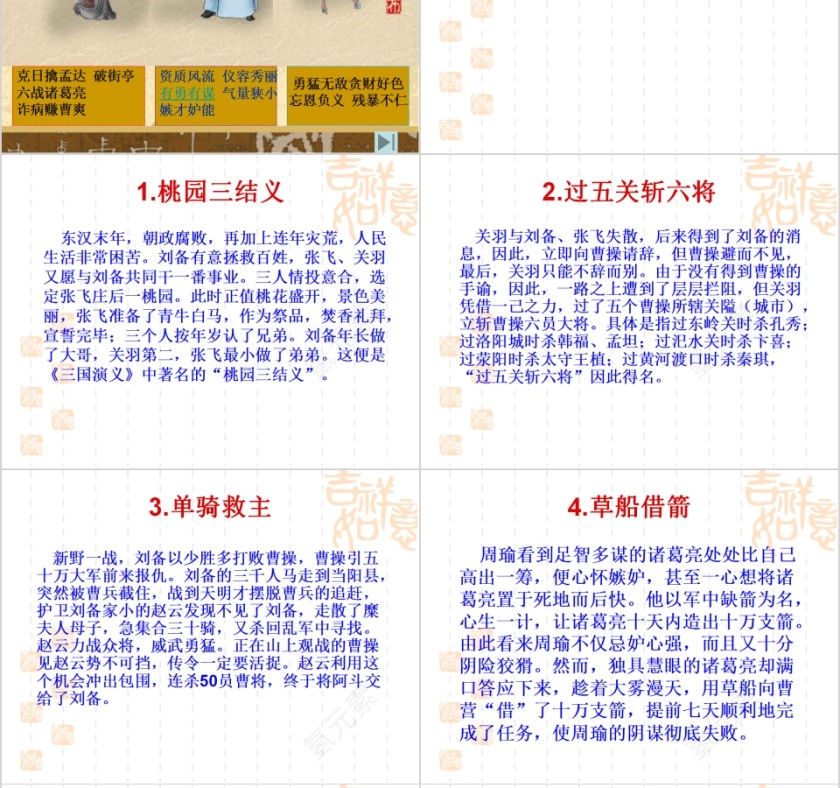 三国演义古典文学PPT第8张