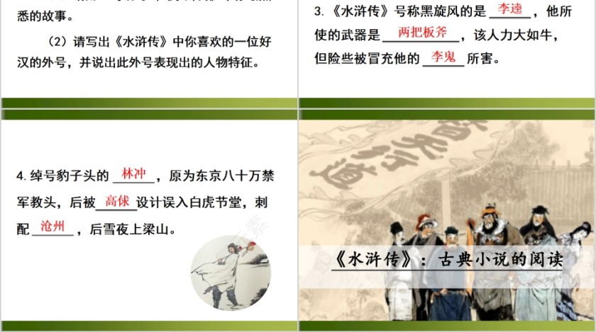 四大名著之一《水浒传》古典小说的阅读PPT第8张
