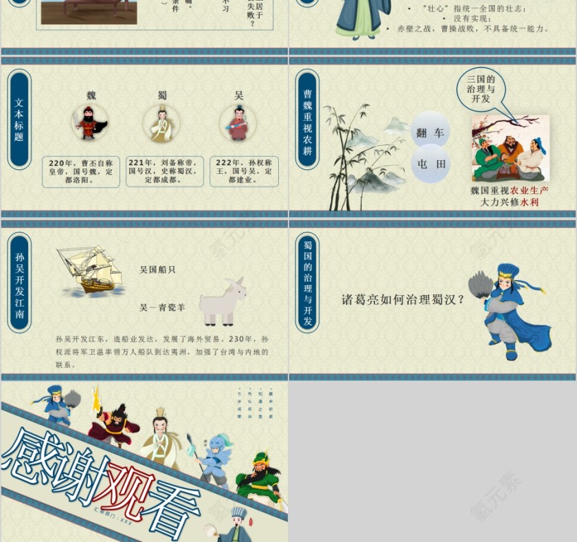 重现三国三国主题学习PPT模板第3张