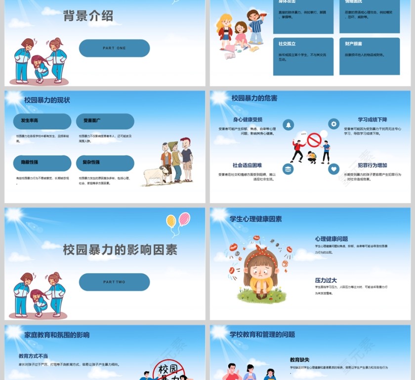 中小学生预防校园欺凌主题班会PPT课件模板第2张