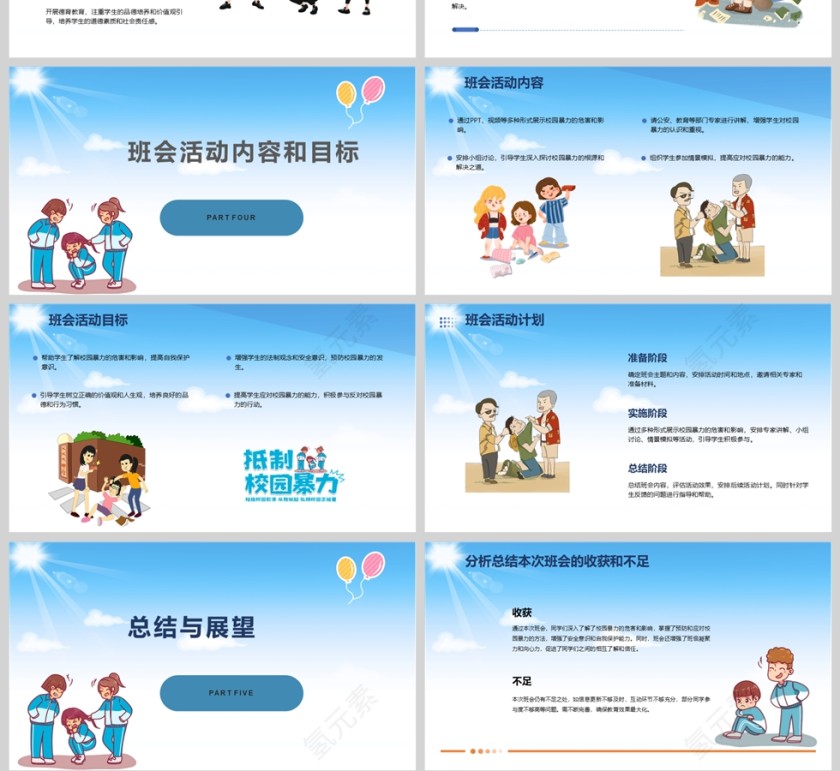 中小学生预防校园欺凌主题班会PPT课件模板第4张