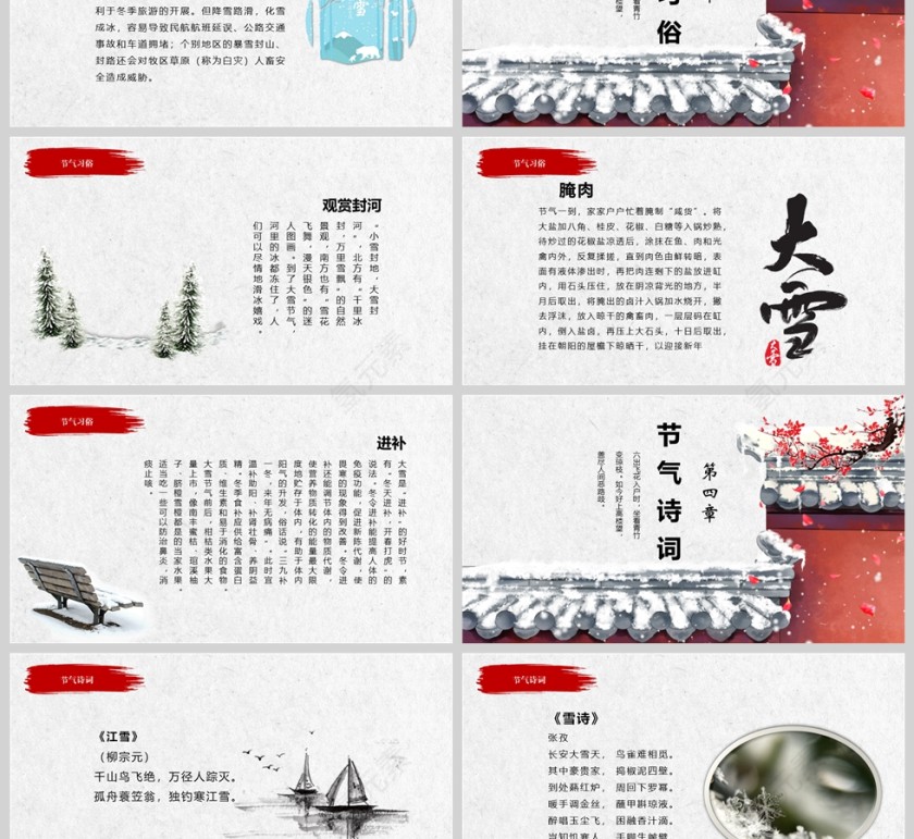 传统二十四节气小雪节气习俗介绍PPT第3张